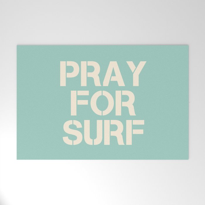 Pray For Surf | Blue Welcome Mat Gallery Image 1