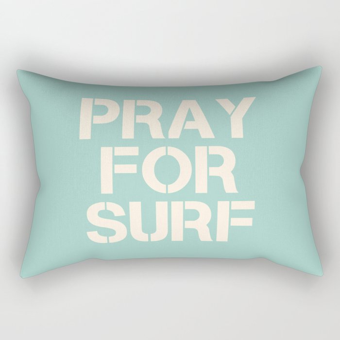 Pray For Surf | Blue Rectangular Pillow Gallery Image 2