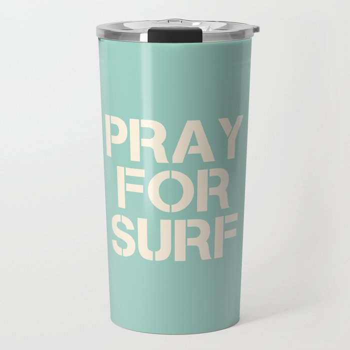 Pray For Surf | Blue Travel Mug Gallery Image 1