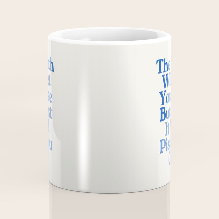 The Truth Will Set You Free - Beige and Blue Coffee Mug Gallery Image 4