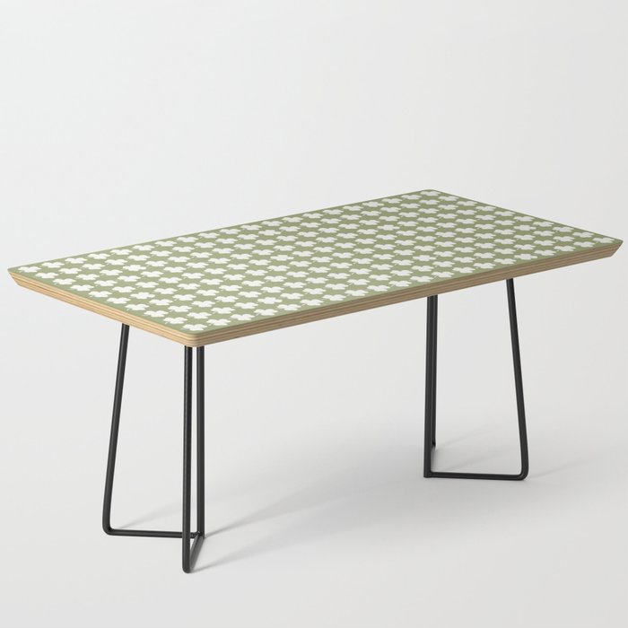 Clovers XXVIII Natural Green Botanical Pattern Coffee Table Gallery Image 1