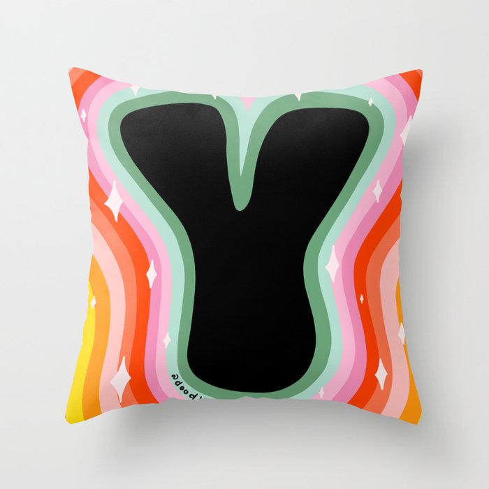 Rainbow Y Throw Pillow Gallery Image 1