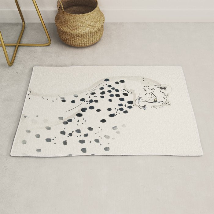 Cheetah 15 Black and White Rug Gallery Image 1
