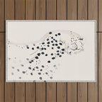 Cheetah 15 Black and White Outdoor Rug Gallery Image 1