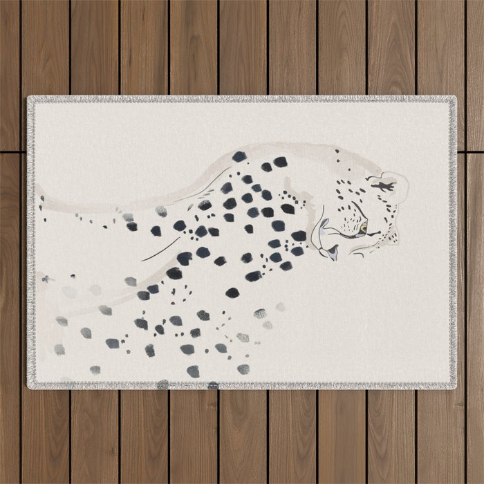 Cheetah 15 Black and White Outdoor Rug Gallery Image 1