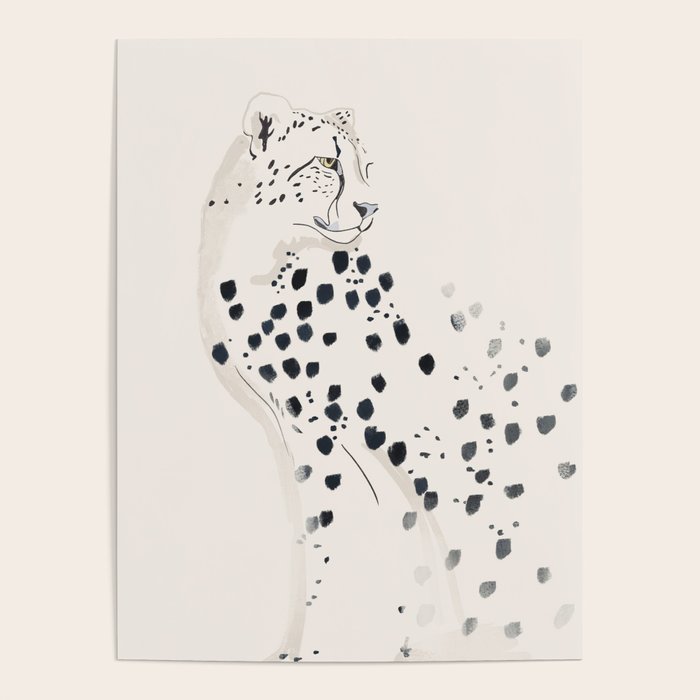 Cheetah 15 Black and White Poster Gallery Image 4