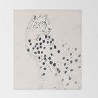 Cheetah 15 Black and White Throw Blanket Gallery Image 2