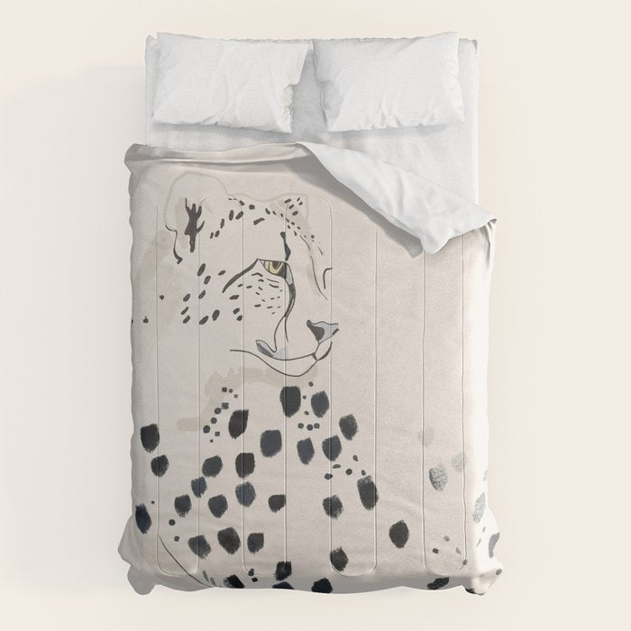 Cheetah 15 Black and White Comforter Gallery Image 6
