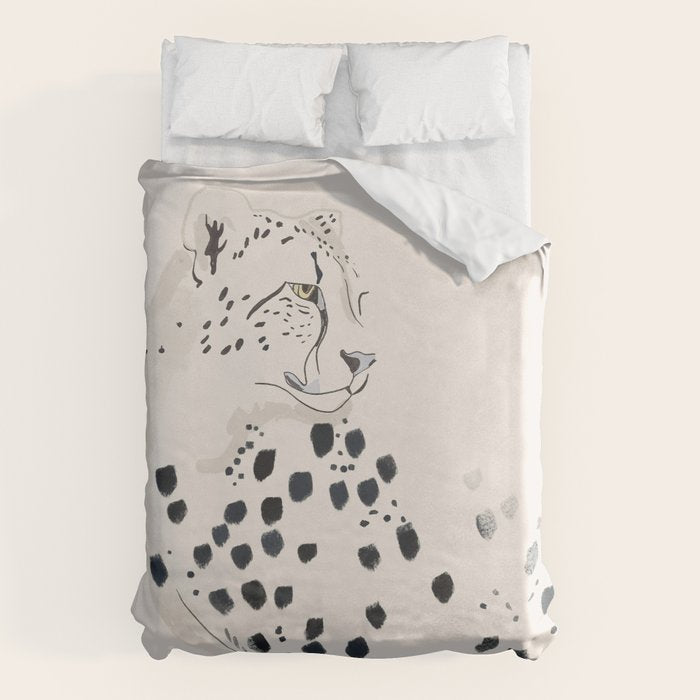 Cheetah 15 Black and White Duvet Cover Gallery Image 6
