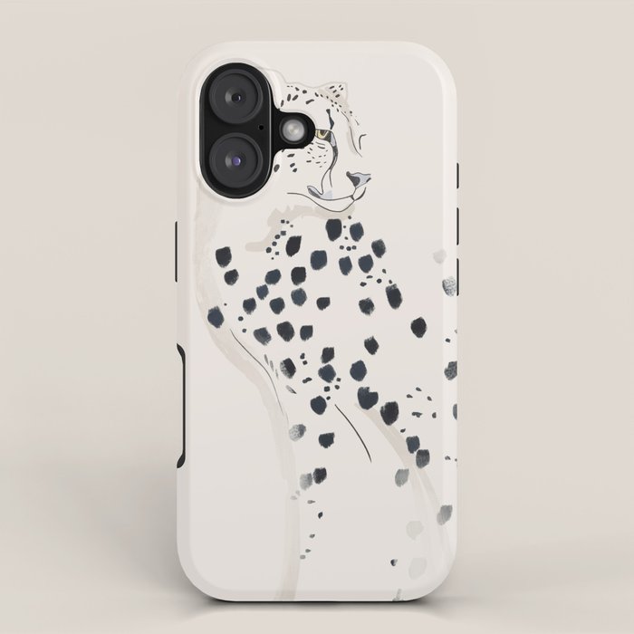 Cheetah 15 Black and White iPhone Case Gallery Image 1