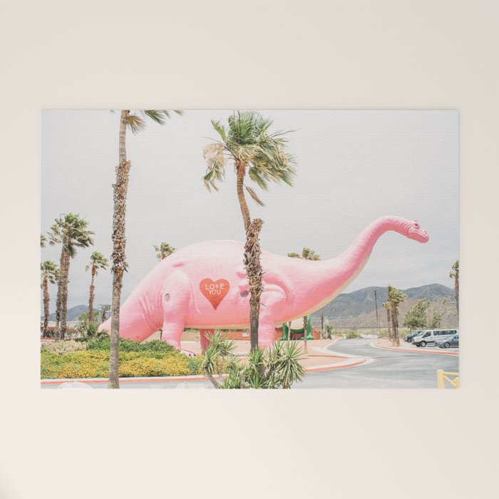 Pink Dinosaur | Cabazon Dinosaurs in Palm Springs California | Brontosaurus Love You Welcome Mat Gallery Image 1