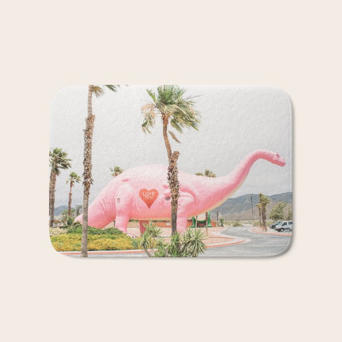 Pink Dinosaur | Cabazon Dinosaurs in Palm Springs California | Brontosaurus Love You Bath Mat Gallery Image 1