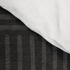 Charcoal grey line work on textured cloth - abstract geometric pattern Comforter Gallery Image 4