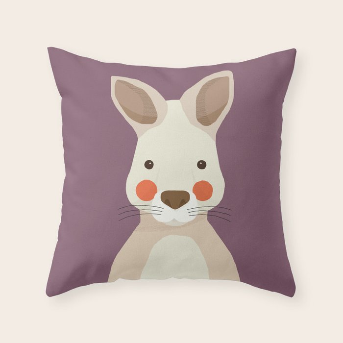 Kangaroo, Animal Portrait Throw Pillow Gallery Image 6