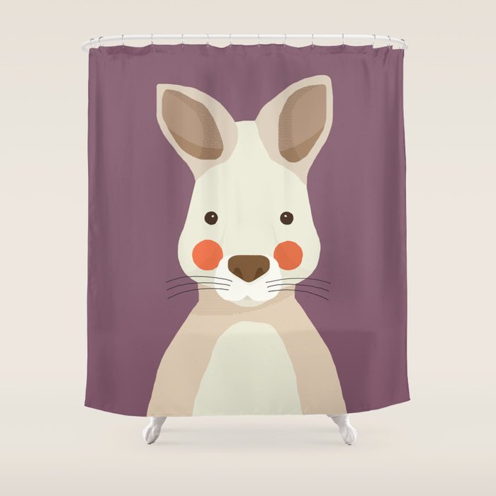 Kangaroo, Animal Portrait Shower Curtain Gallery Image 1