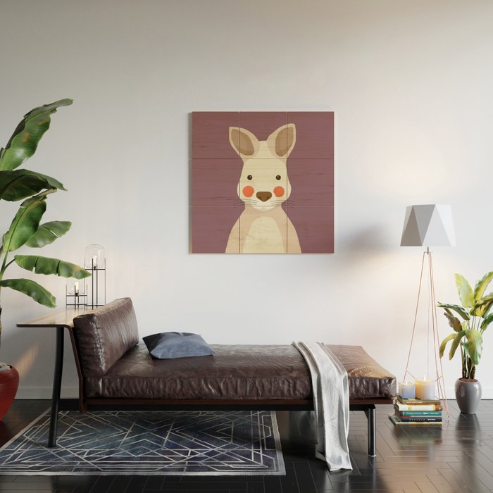 Kangaroo, Animal Portrait Wood Wall Art Gallery Image 2