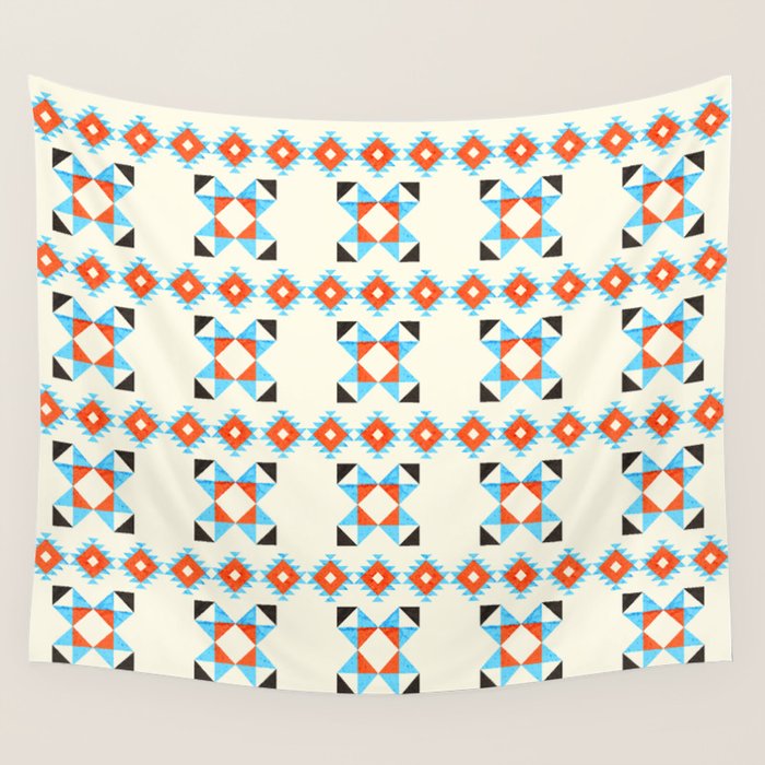 geometry navajo pattern no2 Wall Tapestry Gallery Image 4