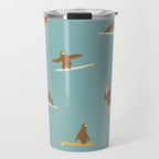 Surfing Sloth in Blue Travel Mug Gallery Image 1