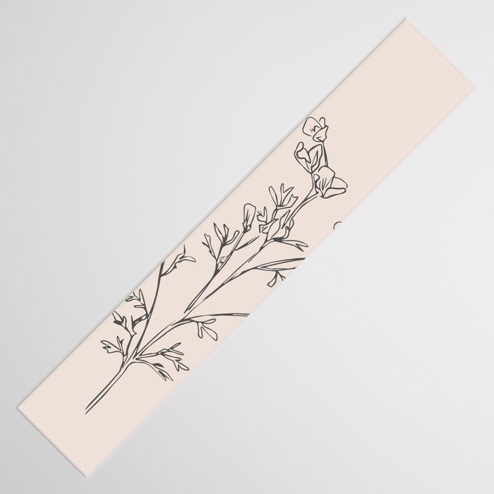 Minimal Line Art Flowers 5 Table Runner Gallery Image 3