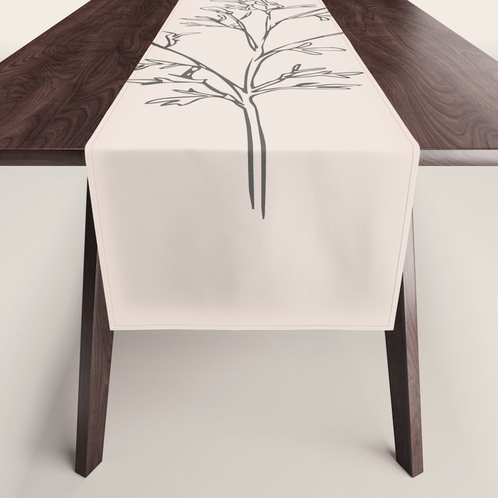 Minimal Line Art Flowers 5 Table Runner Gallery Image 1
