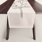 Minimal Line Art Flowers 5 Table Runner Gallery Image 1
