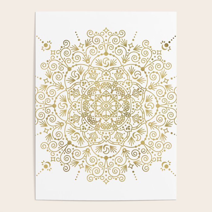 Moroccan Mandala - Gold Palette Poster Gallery Image 1