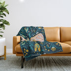 Butterfly Symmetry - Teal Palette Throw Blanket Gallery Image 1