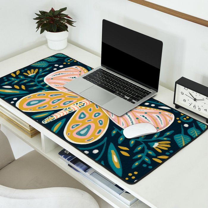 Butterfly Symmetry - Teal Palette Desk Mat Gallery Image 2