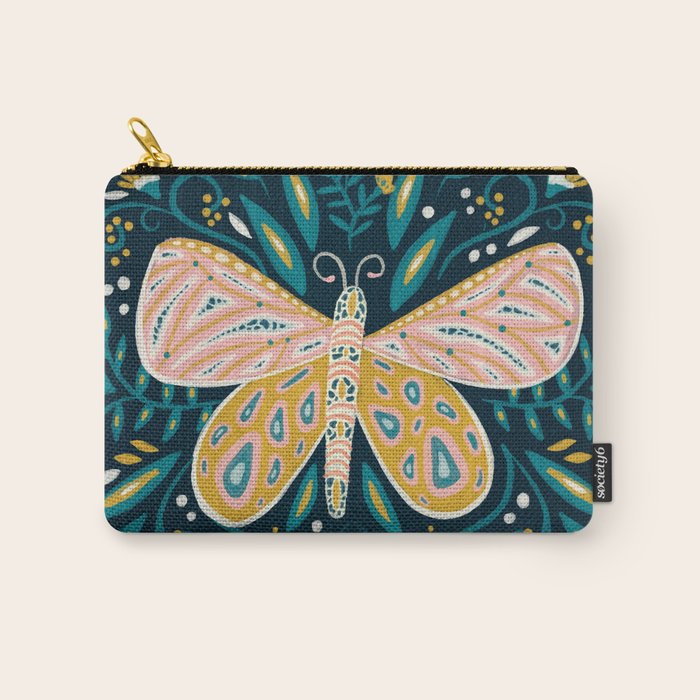 Butterfly Symmetry - Teal Palette Carry All Pouch Gallery Image 1