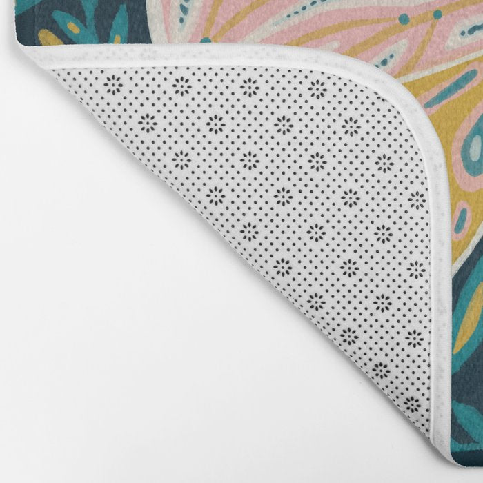 Butterfly Symmetry - Teal Palette Bath Mat Gallery Image 2
