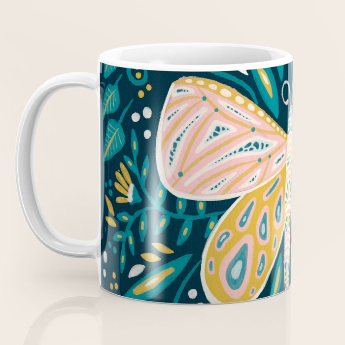 Butterfly Symmetry - Teal Palette Coffee Mug Gallery Image 3