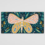 Butterfly Symmetry - Teal Palette Desk Mat Gallery Image 3