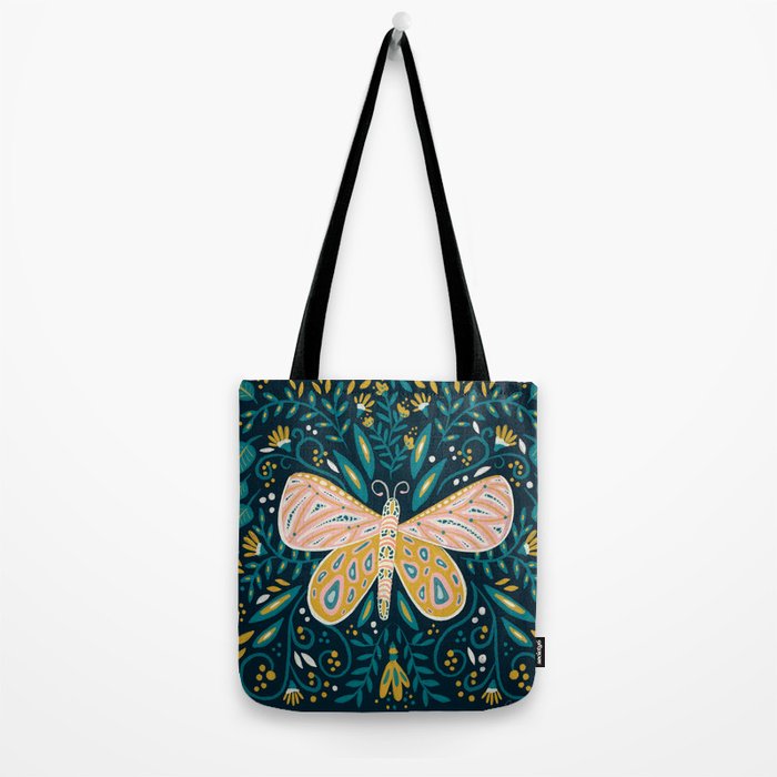 Butterfly Symmetry - Teal Palette Tote Bag Gallery Image 2