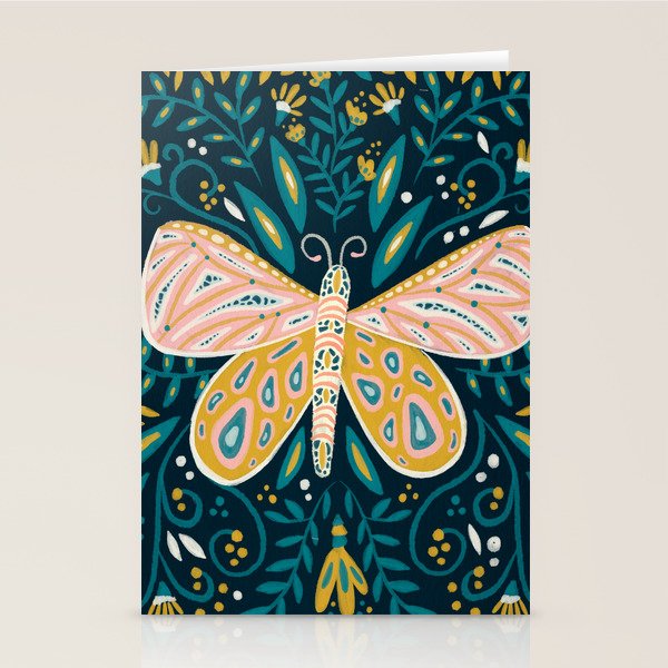 Butterfly Symmetry - Teal Palette Stationery Card Gallery Image 1