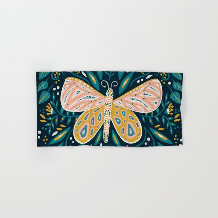 Butterfly Symmetry - Teal Palette Bath Towel Gallery Image 1