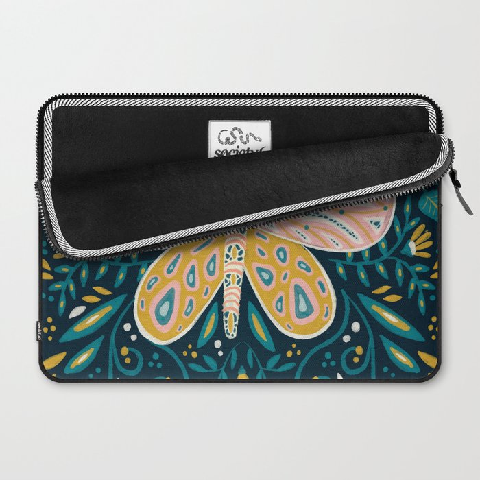 Butterfly Symmetry - Teal Palette Laptop Sleeve Gallery Image 2