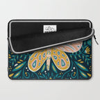 Butterfly Symmetry - Teal Palette Laptop Sleeve Gallery Image 2