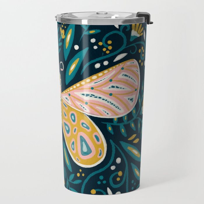 Butterfly Symmetry - Teal Palette Travel Mug Gallery Image 2
