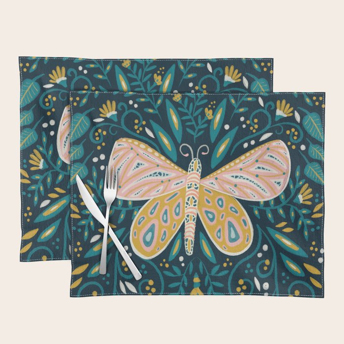 Butterfly Symmetry - Teal Palette Placemat Gallery Image 1