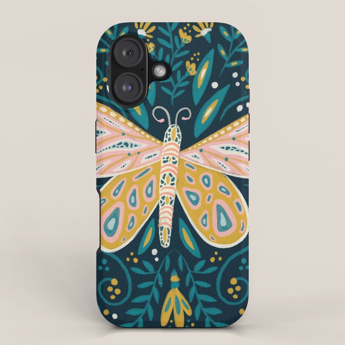 Butterfly Symmetry - Teal Palette iPhone Case Gallery Image 1