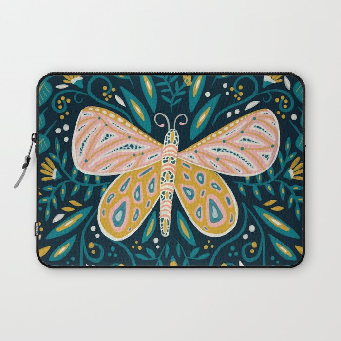 Butterfly Symmetry - Teal Palette Laptop Sleeve Gallery Image 1