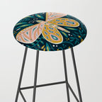 Butterfly Symmetry - Teal Palette Stool Gallery Image 2
