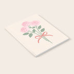 Vintage Pink Rose Bouquets with Ribbon Bows on Cream Notebook Gallery Image 2