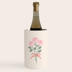 Vintage Pink Rose Bouquets with Ribbon Bows on Cream Wine Chiller Gallery Image 1