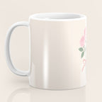 Vintage Pink Rose Bouquets with Ribbon Bows on Cream Coffee Mug Gallery Image 3