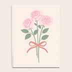 Vintage Pink Rose Bouquets with Ribbon Bows on Cream Notebook Gallery Image 4