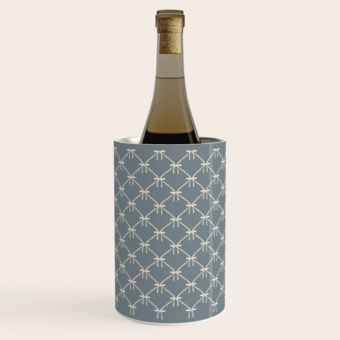 Bows & Ribbons Pattern LXI Neutral Grey Wine Chiller Gallery Image 3