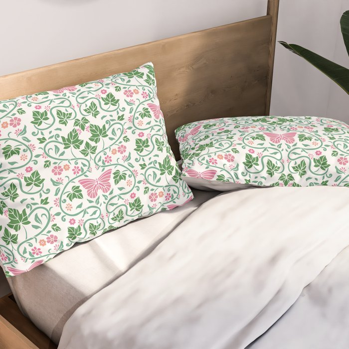 Pink Ivy Pillow Sham Gallery Image 2