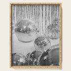 Disco Balls | Glitter Party Photo Art Print | Black & White 70s Sparkle Photography Serving Tray Gallery Image 1