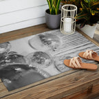 Disco Balls | Glitter Party Photo Art Print | Black & White 70s Sparkle Photography Outdoor Rug Gallery Image 2